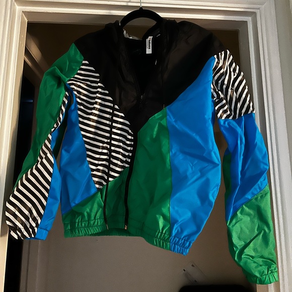 I ❤️ No Name Unisex Silver Hood Green Blue Jacket Women’s 10/Men’s 36 - Picture 2 of 6